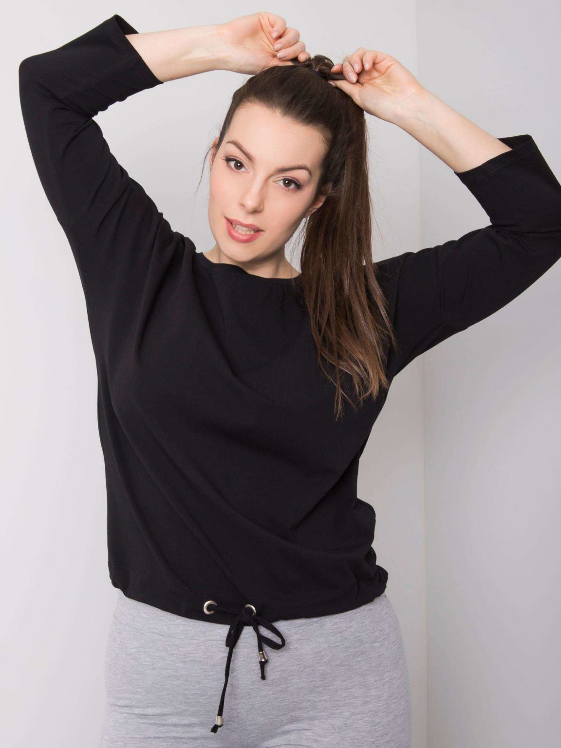 Czarna damska bluzka bawełniana plus size Sandy