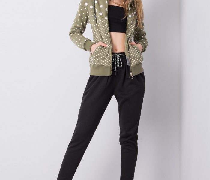 Hurtownia Khaki dres w groszki z kapturem