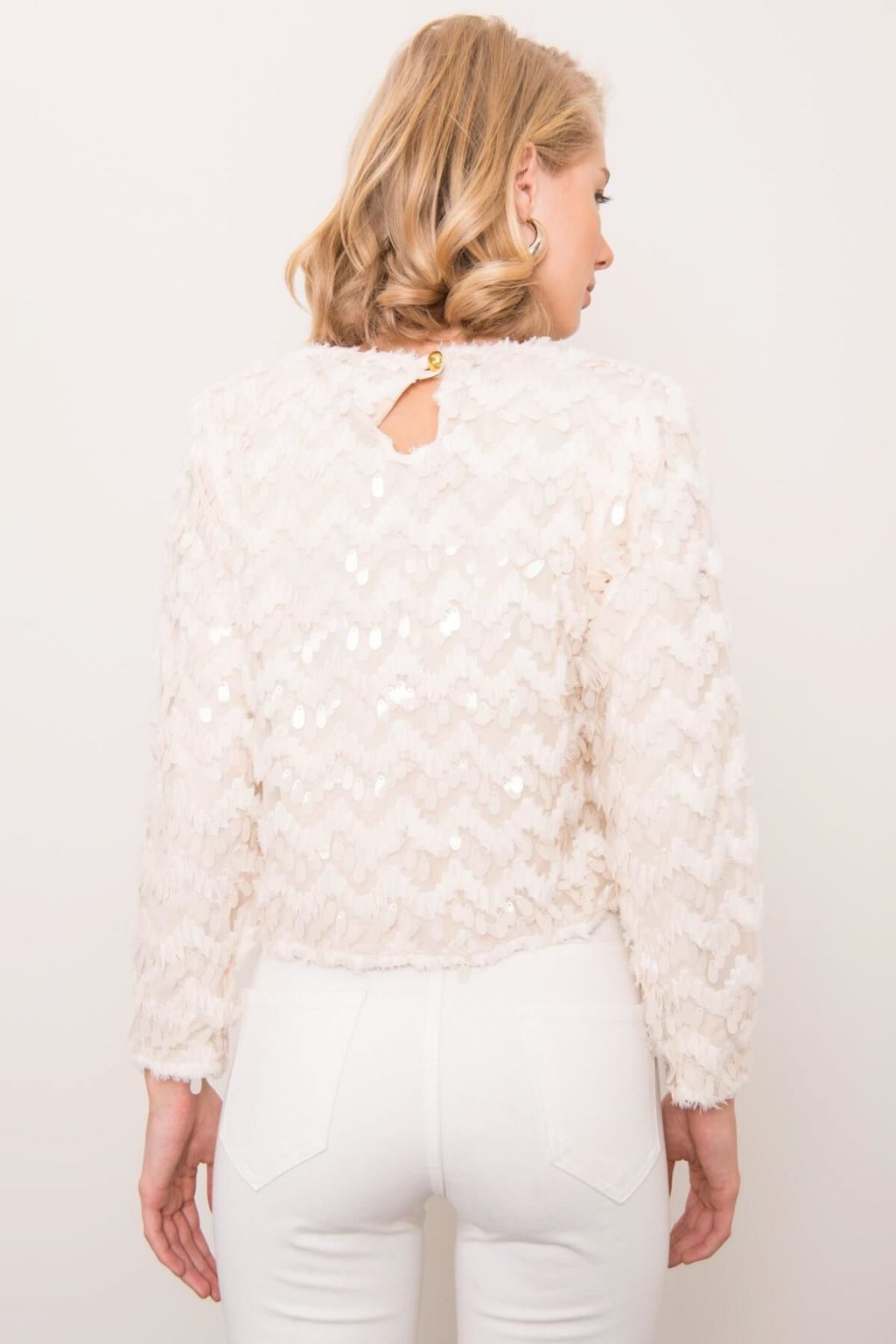 Beżowa bluzka z aplikacją BSL