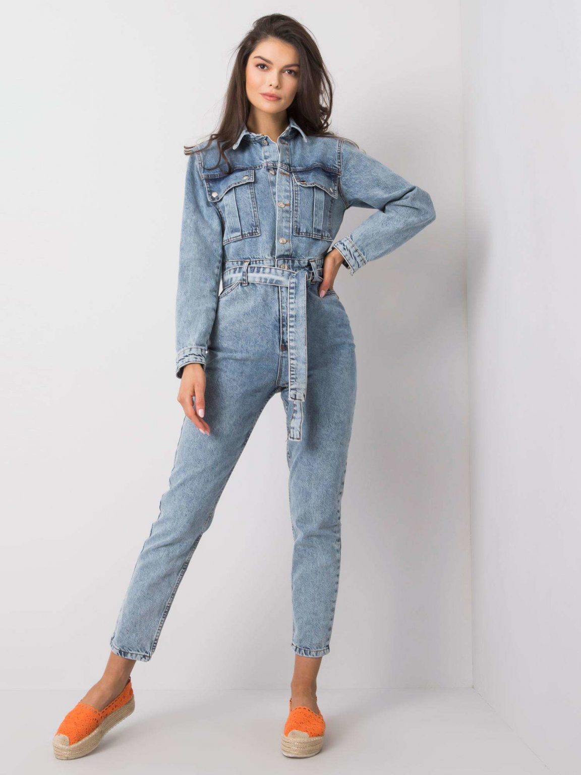 Niebieski kombinezon jeansowy Silvia RUE PARIS