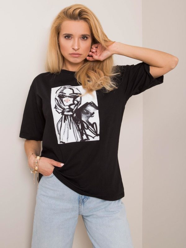 Czarny t-shirt Shilla RUE PARIS