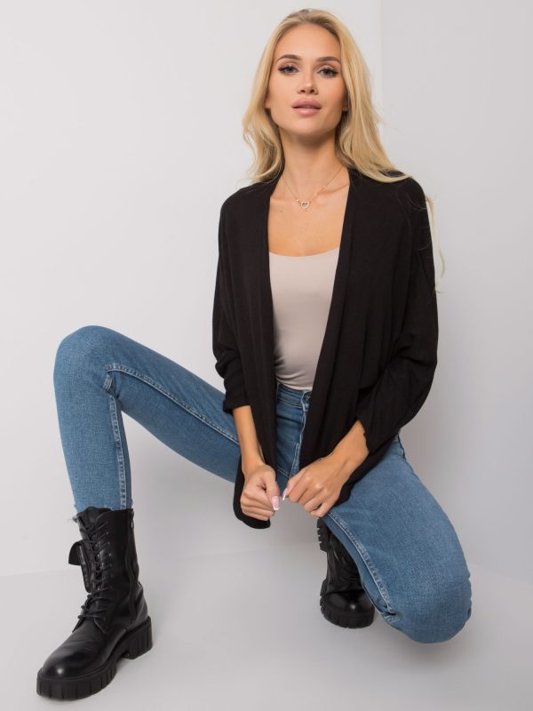 Czarna narzutka dzianinowa Rubbie