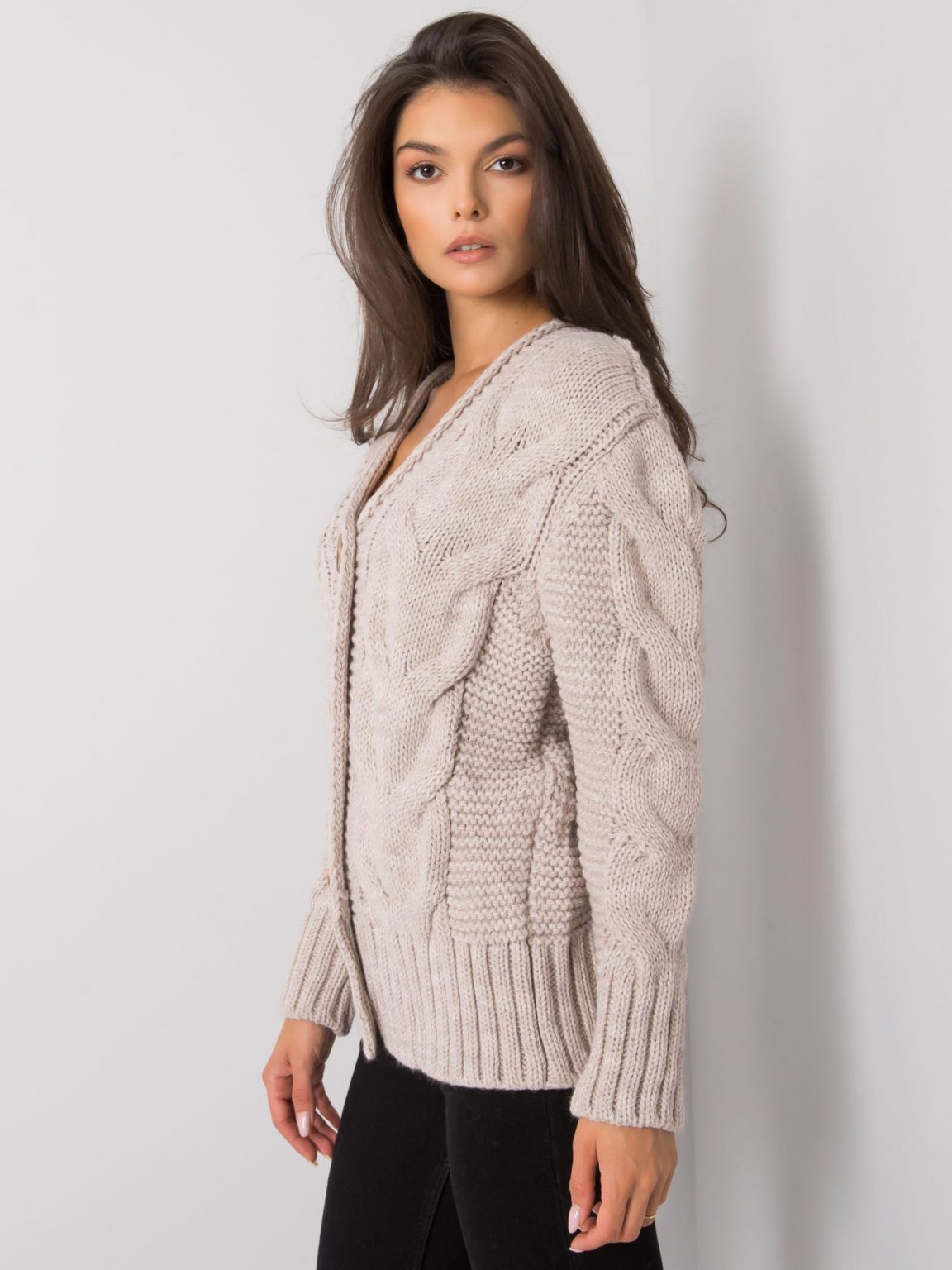 Beżowy sweter na guziki Louissine RUE PARIS