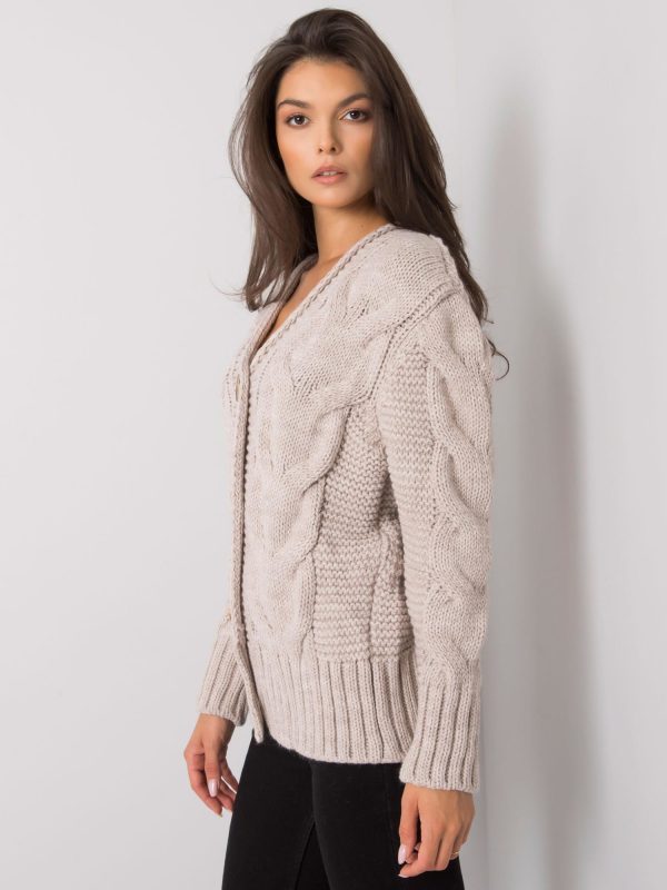 Beżowy sweter na guziki Louissine RUE PARIS
