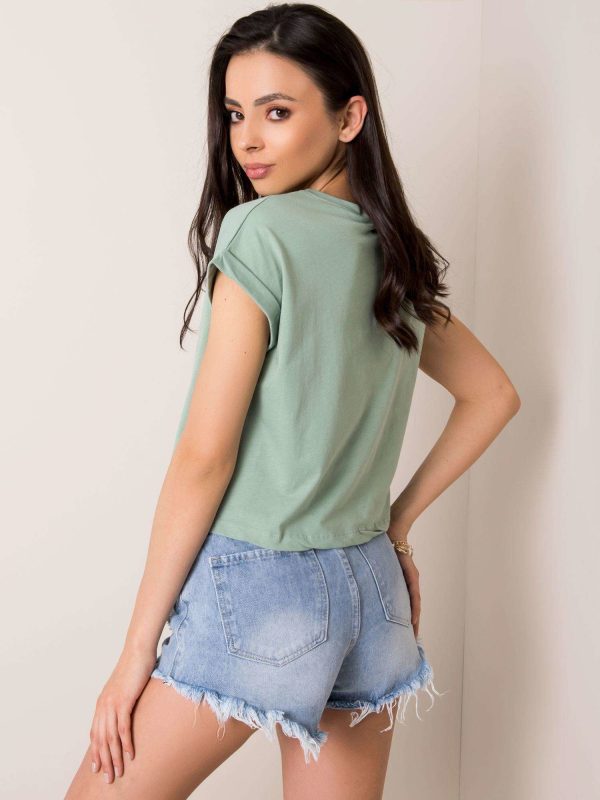 Miętowy t-shirt Eva RUE PARIS