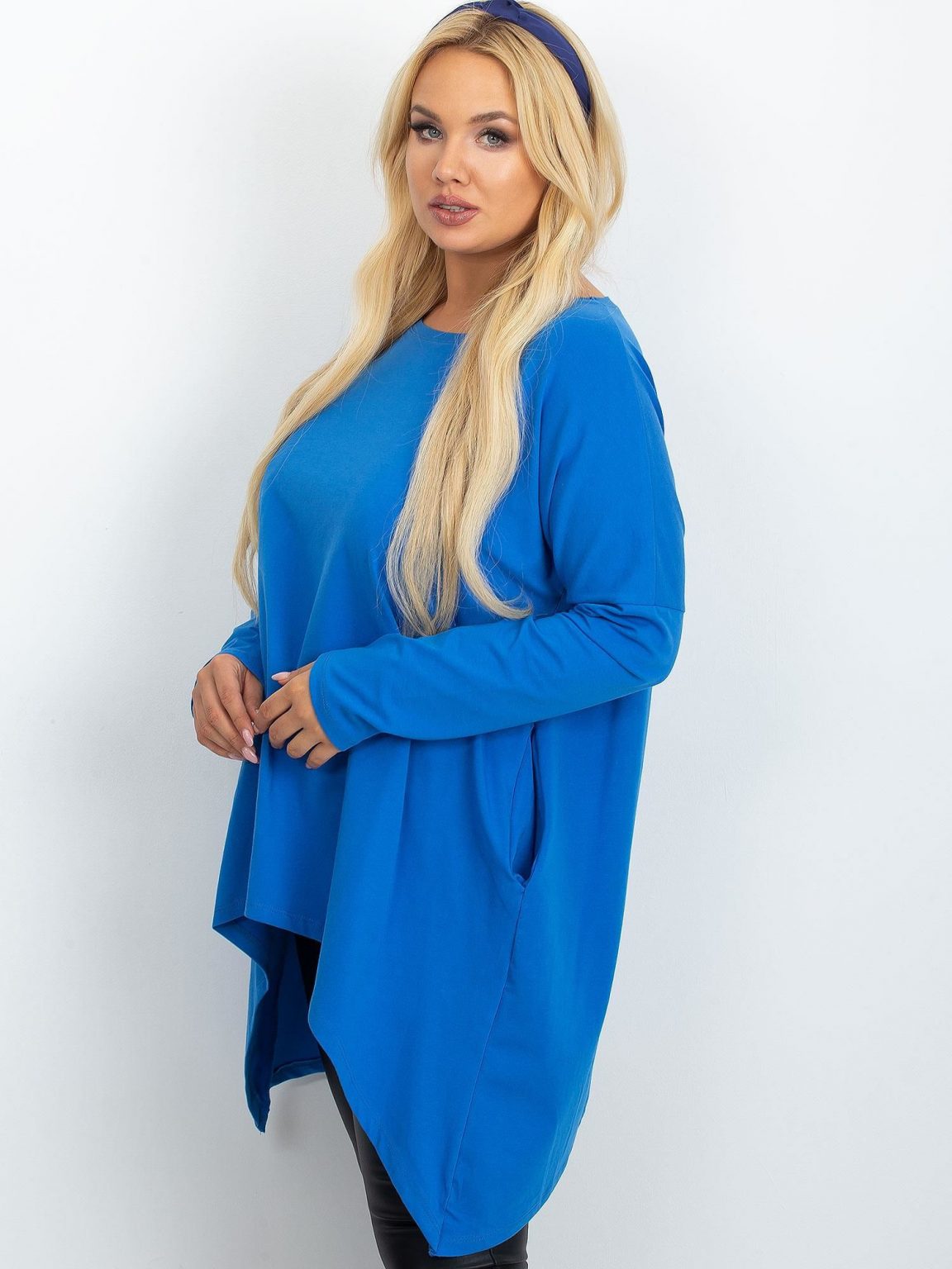 Niebieska tunika plus size Moa