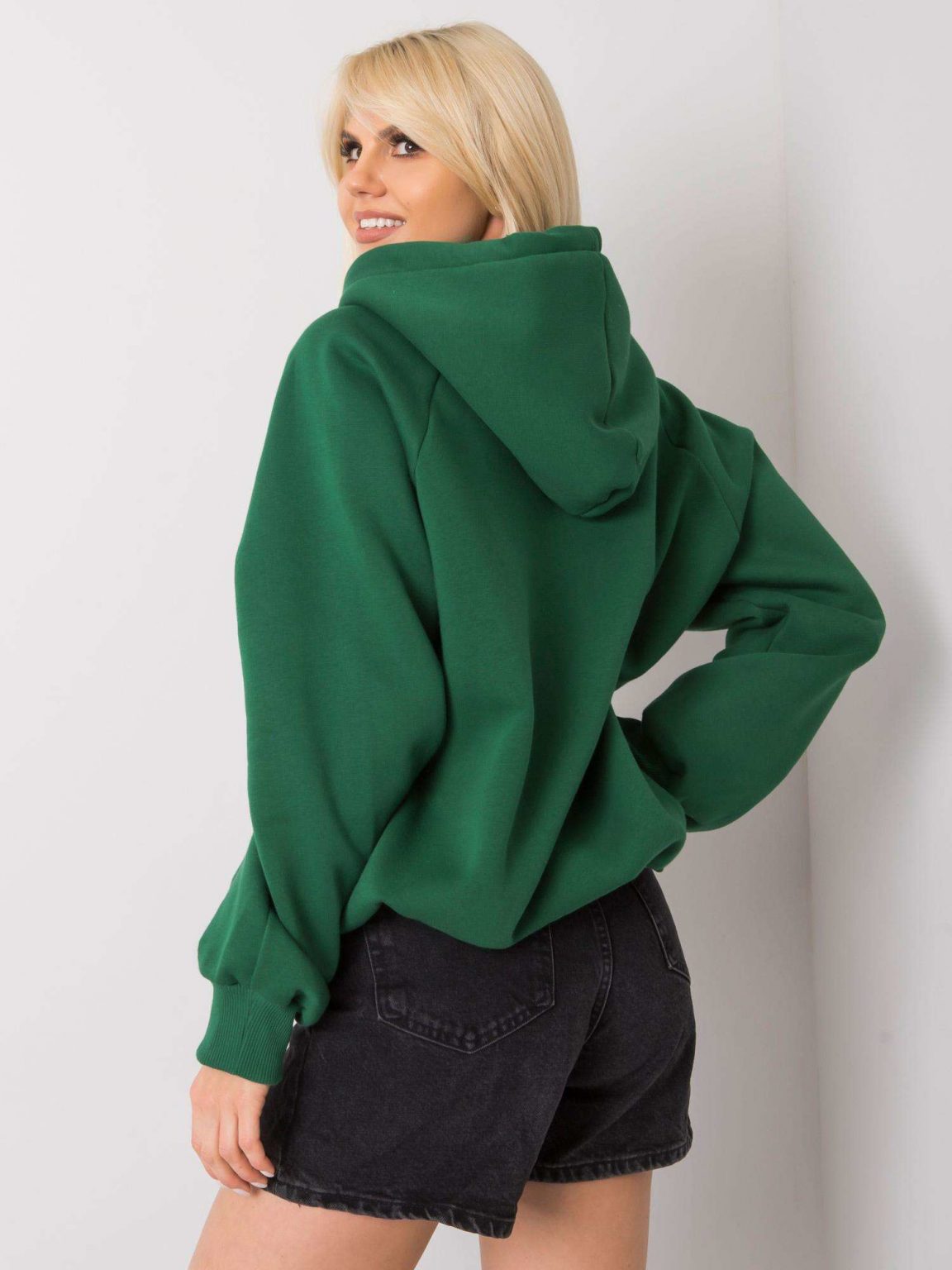 Zielona ocieplana bluza z kapturem Debby
