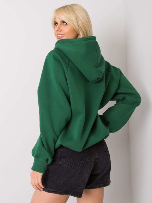 Zielona ocieplana bluza z kapturem Debby