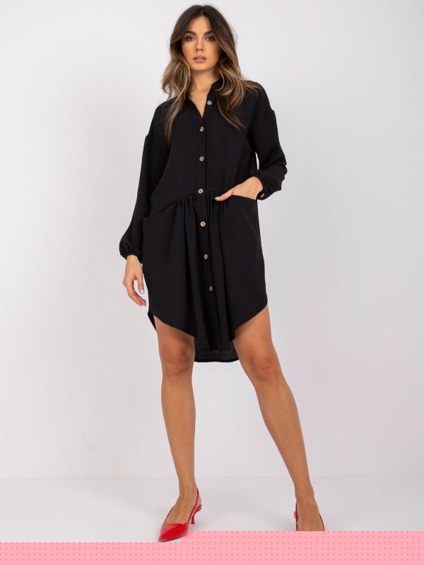 Czarna sukienka oversize Monica RUE PARIS