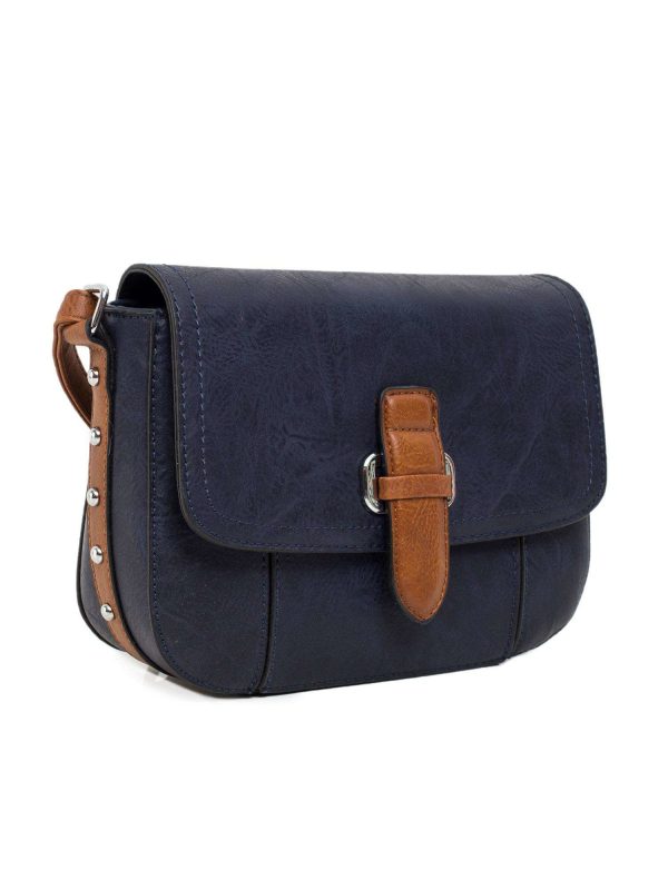 Granatowa listonoszka z klapką