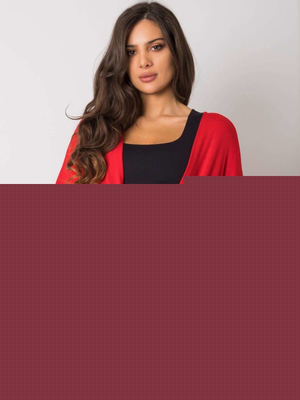 Czerwona narzutka dzianinowa Rubbie