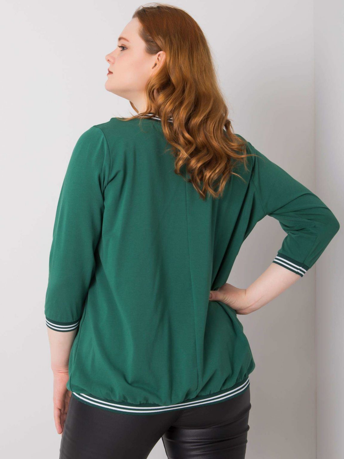 Ciemnozielona bluzka plus size Pearl