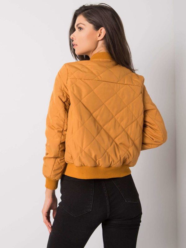 Camelowa pikowana kurtka bomberka Sherise