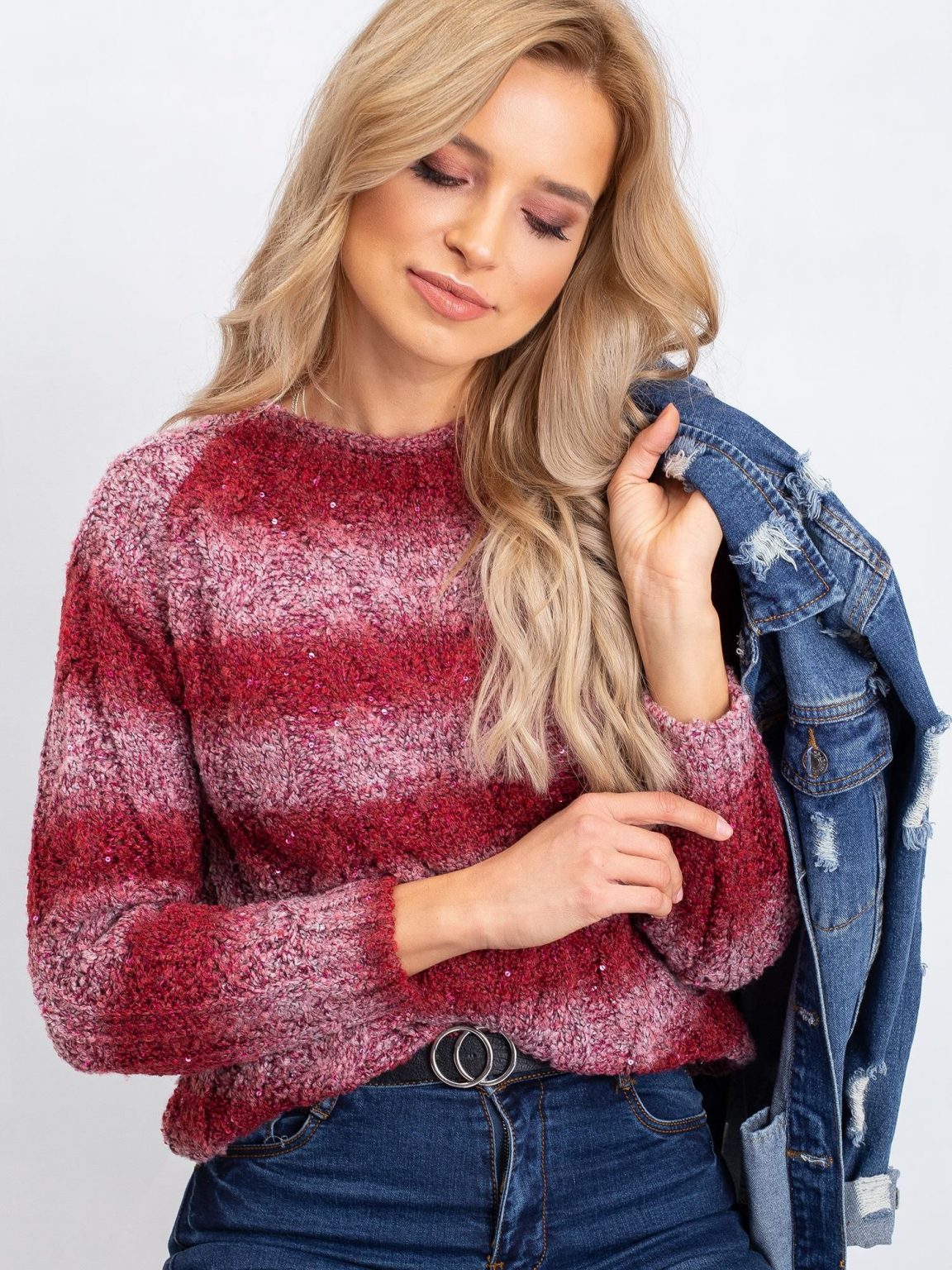 Bordowy sweter Shantelle