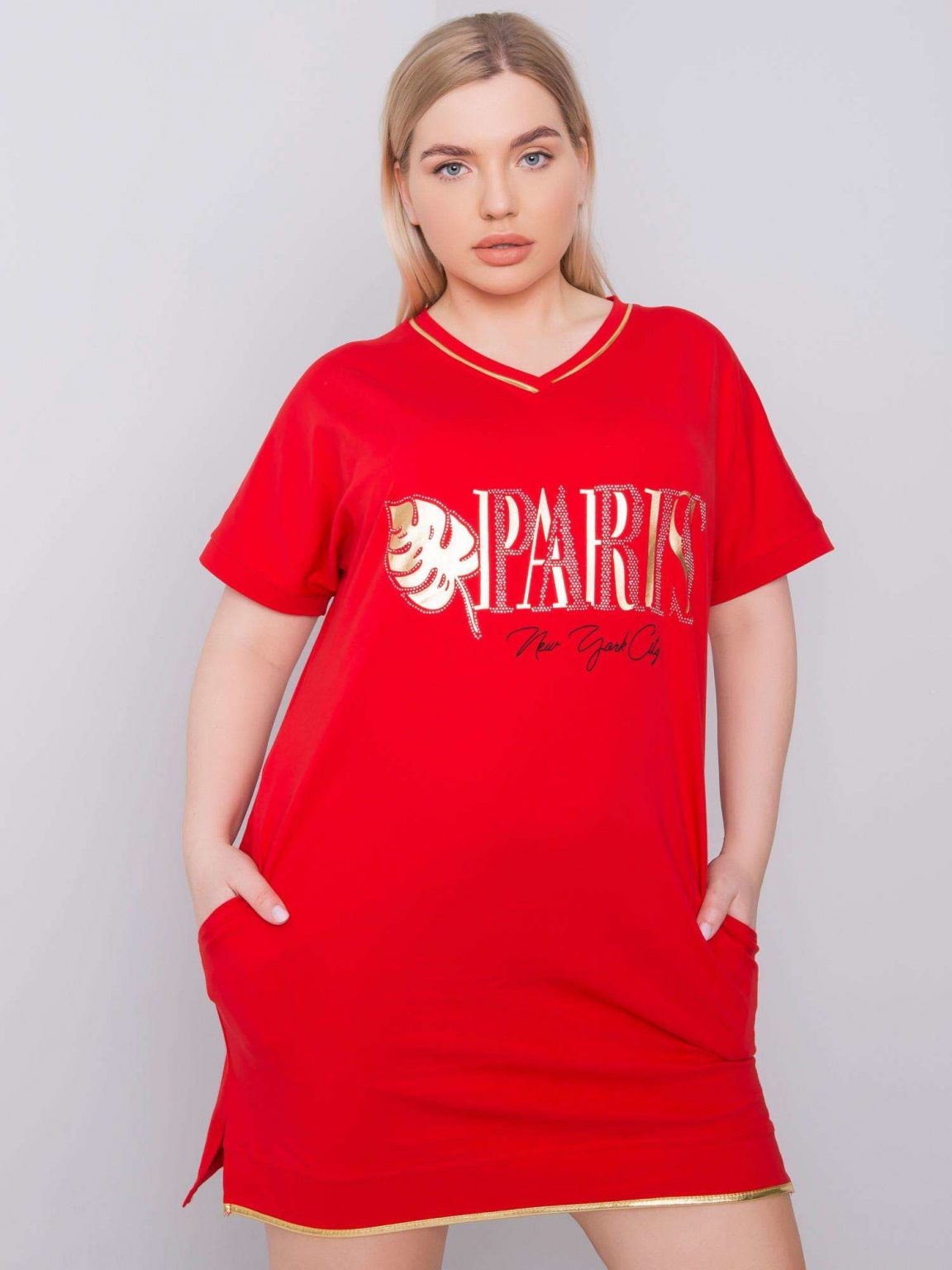 Czerwona sukienka plus size Tonette