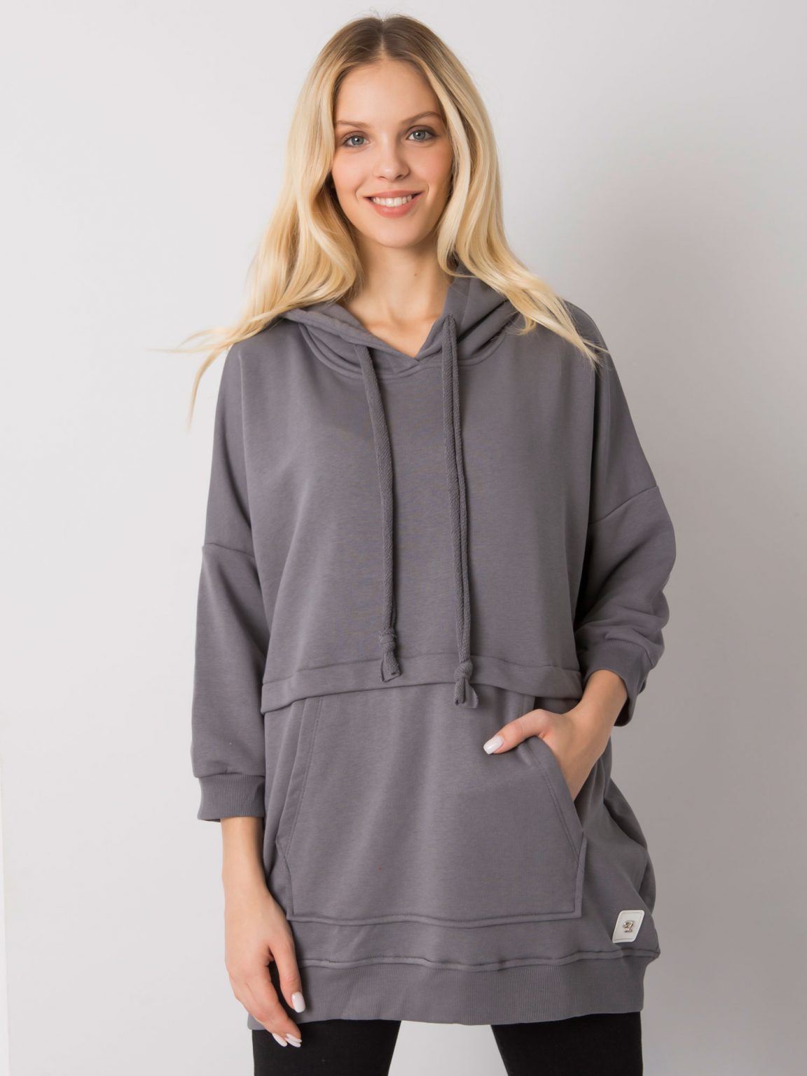 Ciemnoszara długa bluza Grace