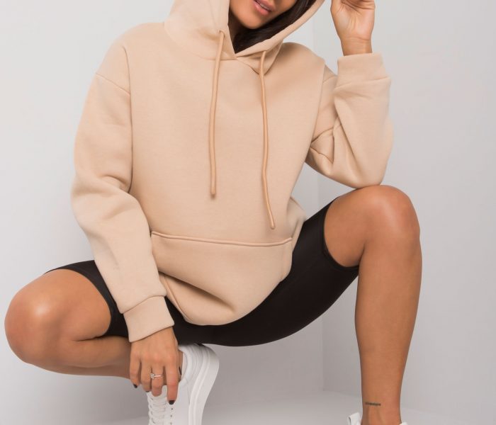 Hurtownia Beżowa bluza dresowa basic Biarritz