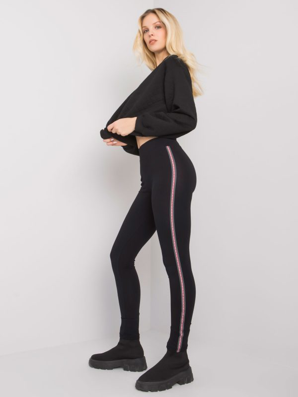 Czarne damskie legginsy bawełniane Alison RUE PARIS