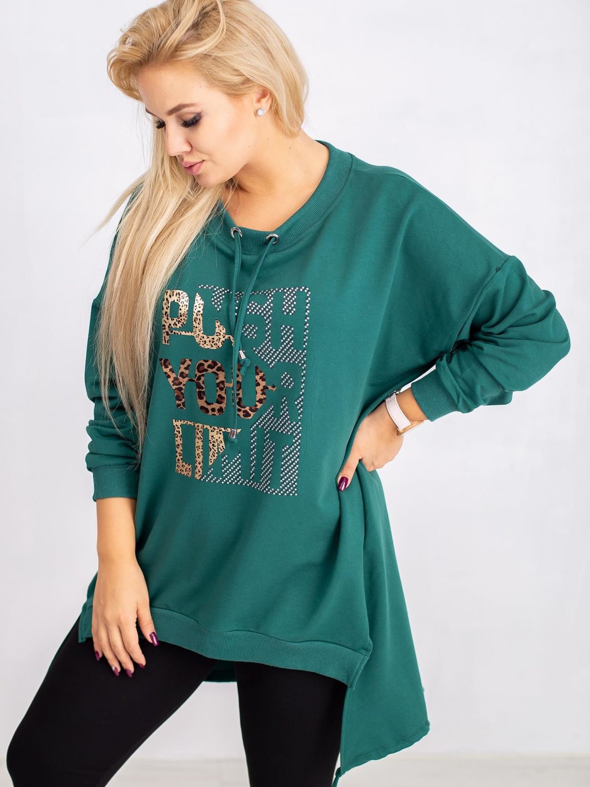 Ciemnozielona bluza plus size Totally