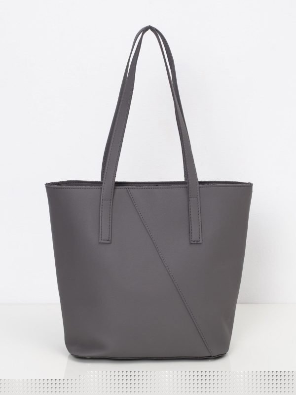 Szara torebka z ekologicznej skóry