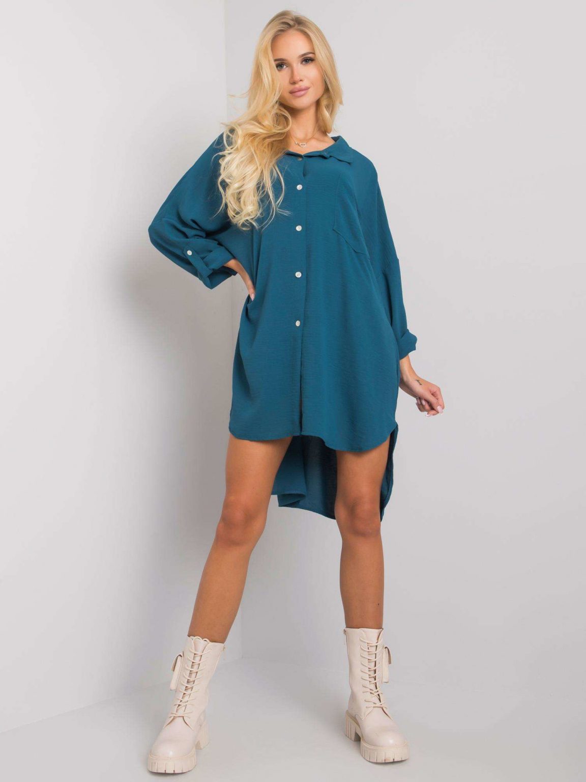 Morska sukienka oversize Elaria