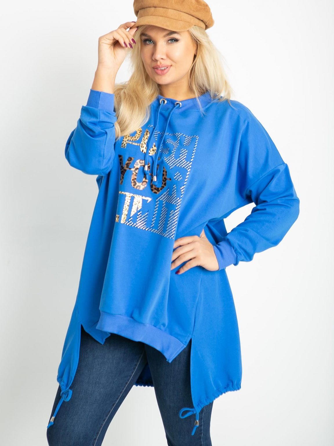 Ciemnoniebieska bluza plus size Totally