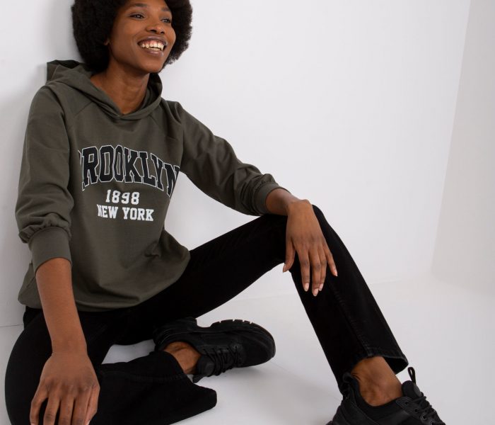 Hurtownia Khaki długa bluza dresowa Roxane