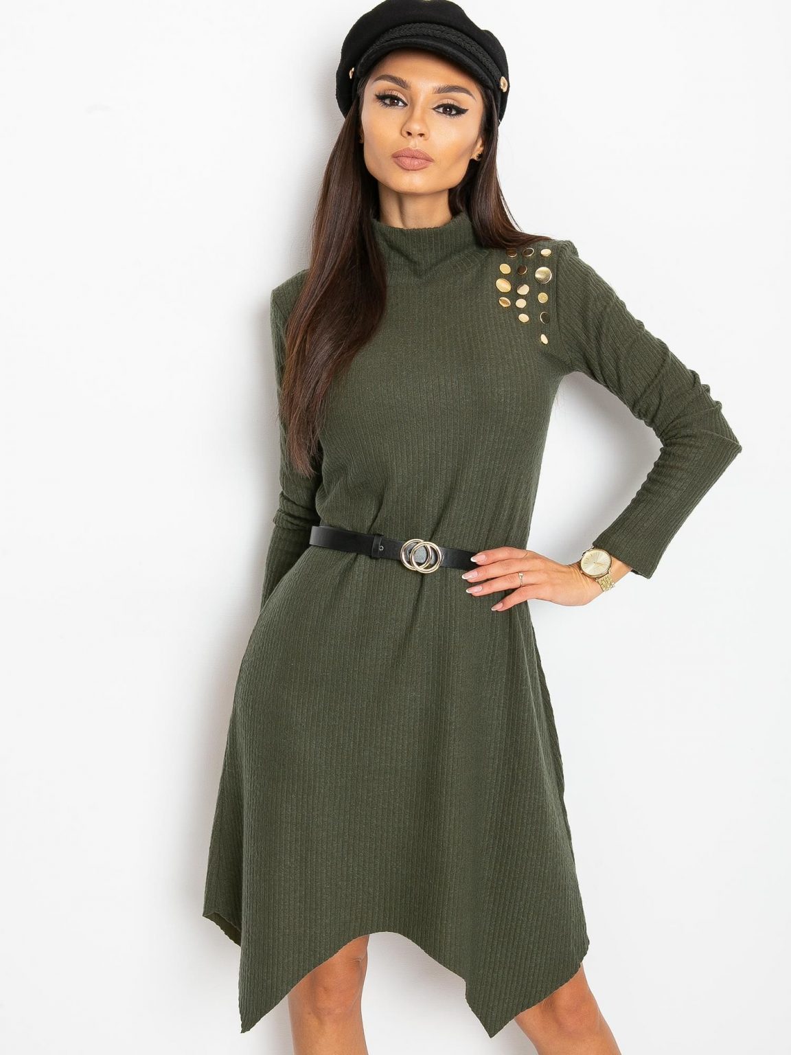 Khaki sukienka Una