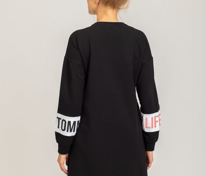 Hurtownia TOMMY LIFE Czarna sukienka sportowa