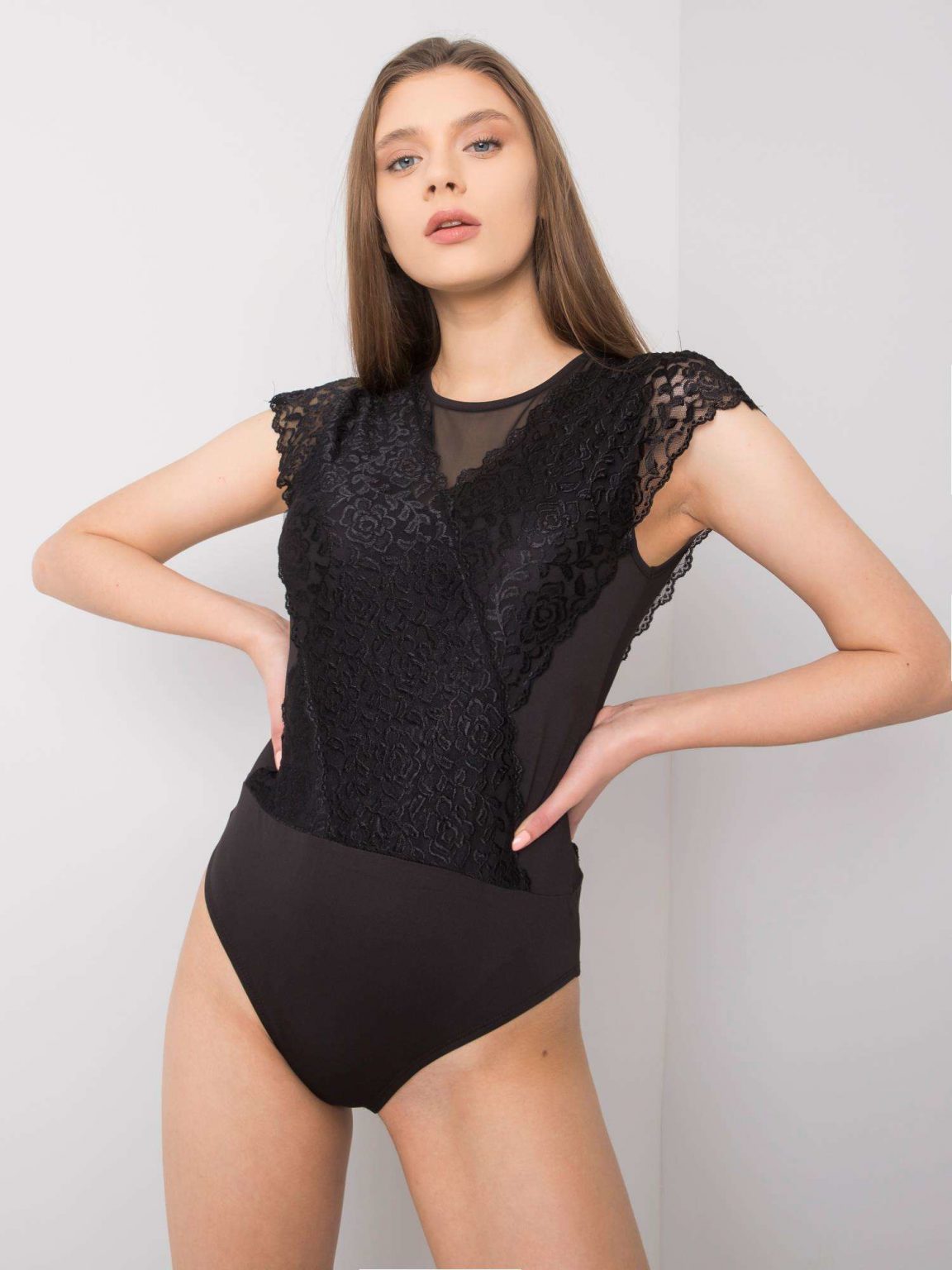 Czarne body z koronką Bonnie RUE PARIS
