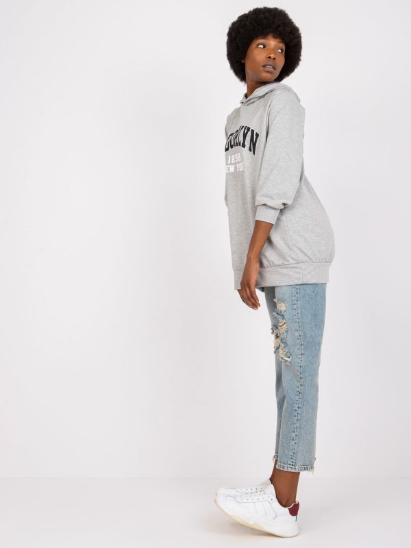 Szara melanżowa bluza dresowa oversize Roxane