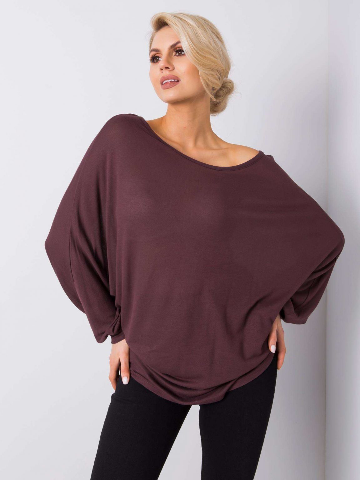 Brązowa bluzka oversize Jovanka RUE PARIS