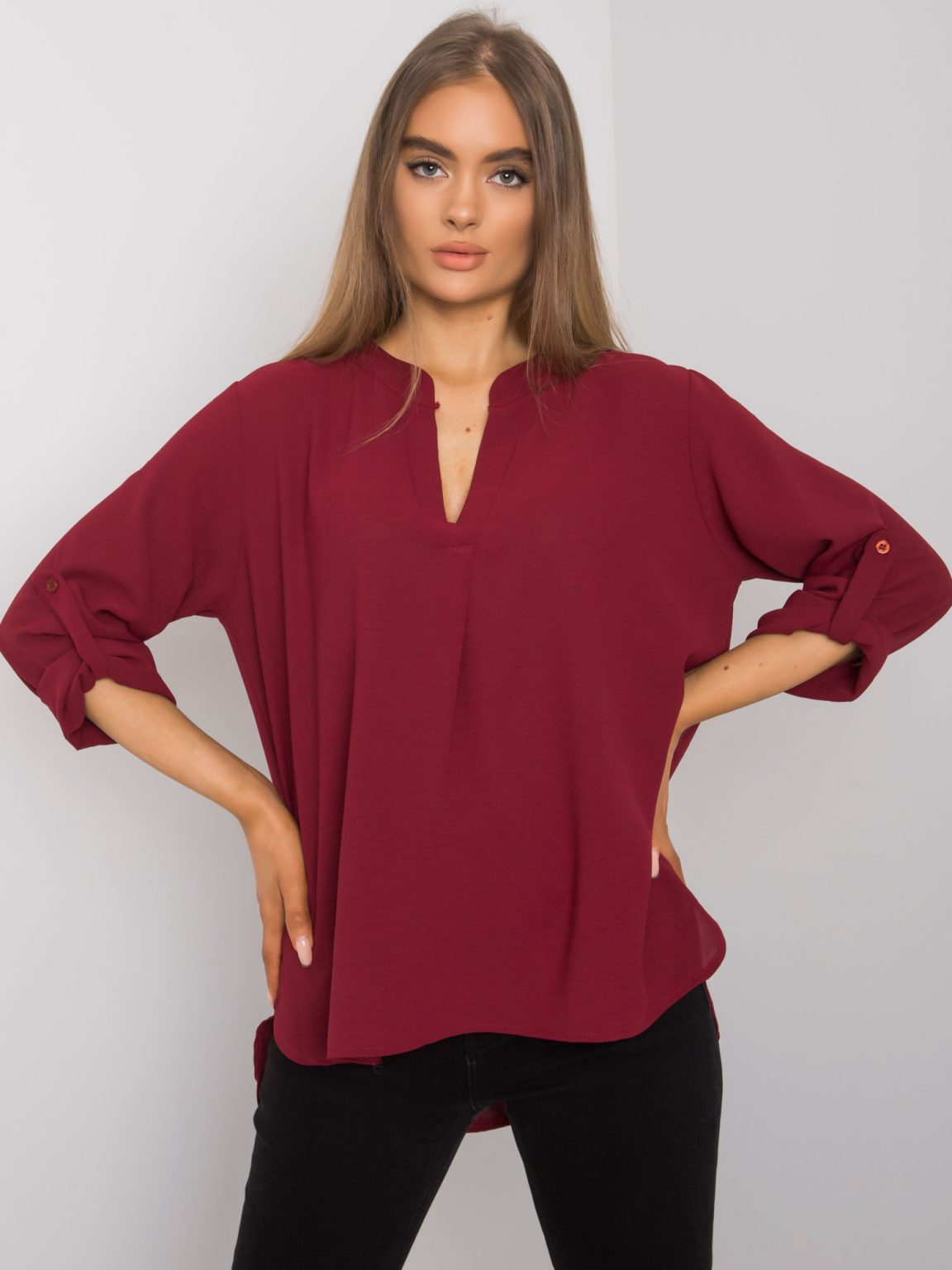 Bordowa bluzka oversize Portland