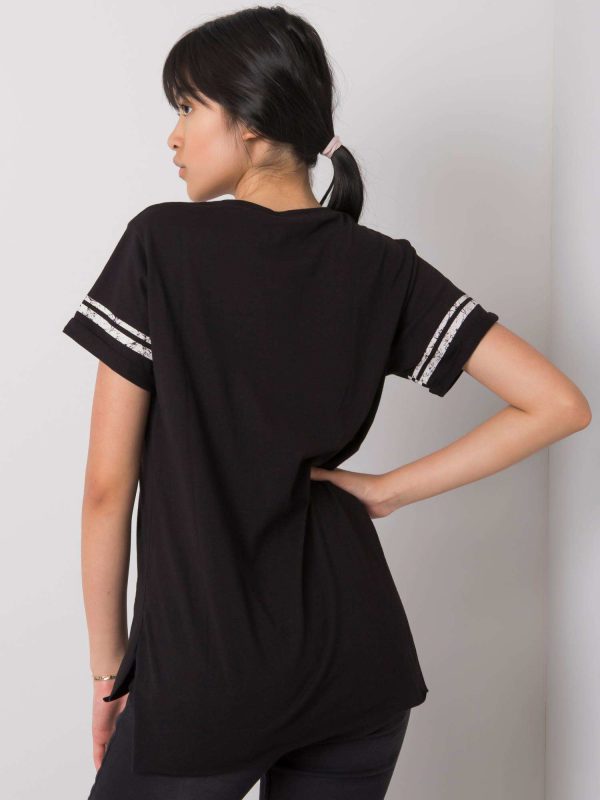 Czarny t-shirt z nadrukiem Amber
