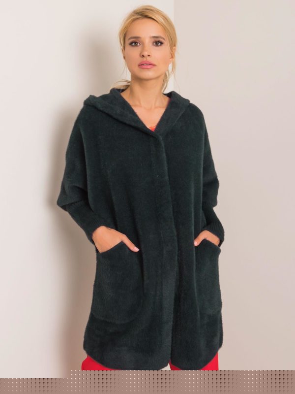 Ciemnozielony płaszcz alpaka Carolyn