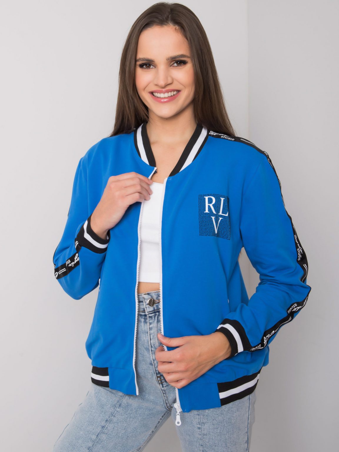 Ciemnoniebieska bluza rozpinana Billie