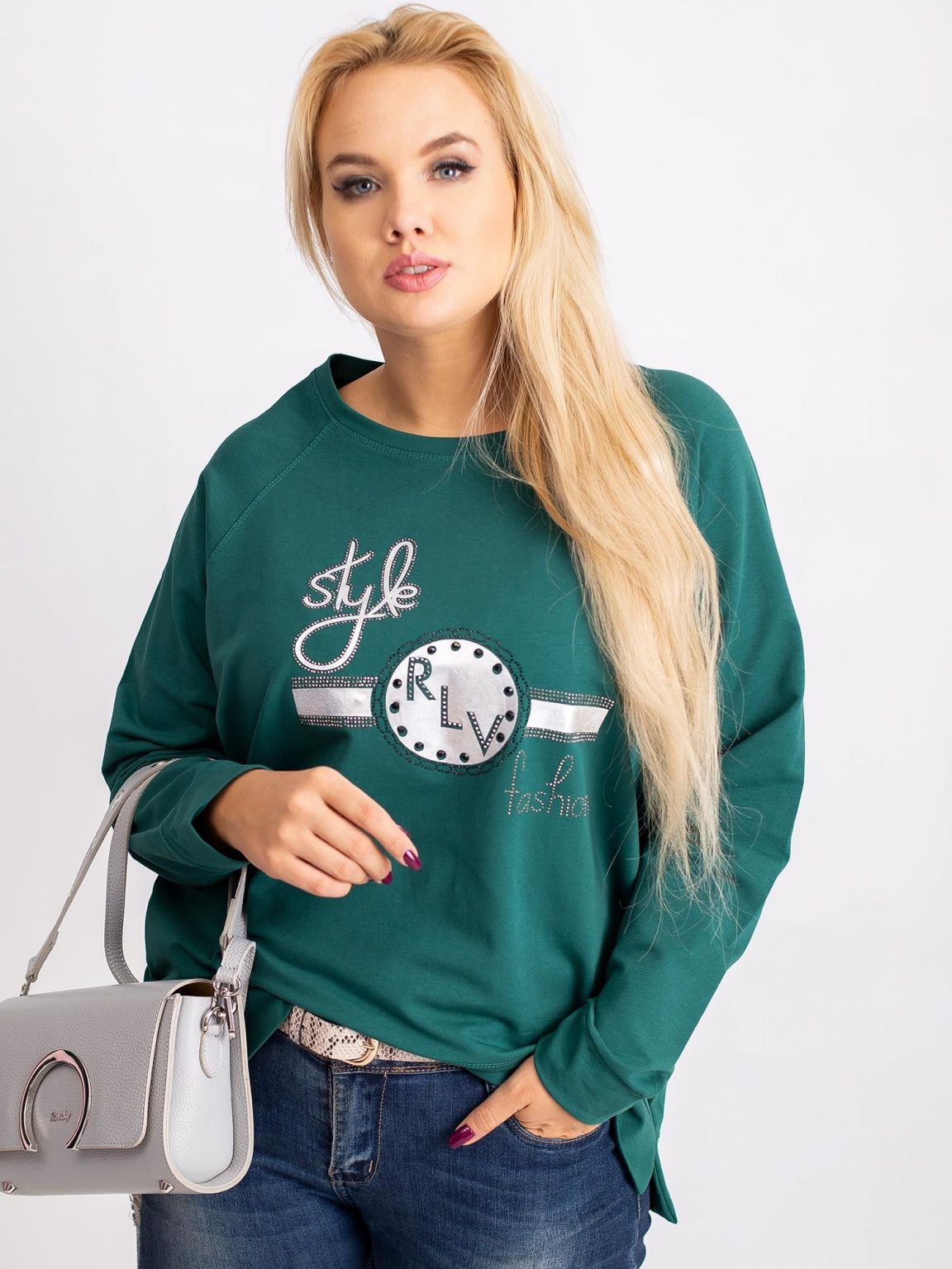 Ciemnozielona bluza plus size Style