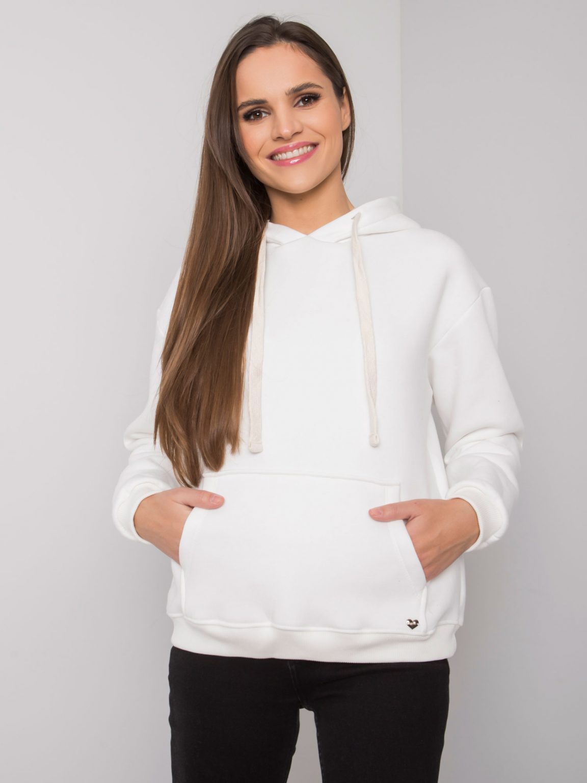 Ecru damska bluza kangurka Georgie