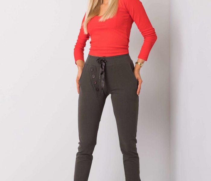 Hurtownia Ciemne khaki spodnie dresowe Patrice