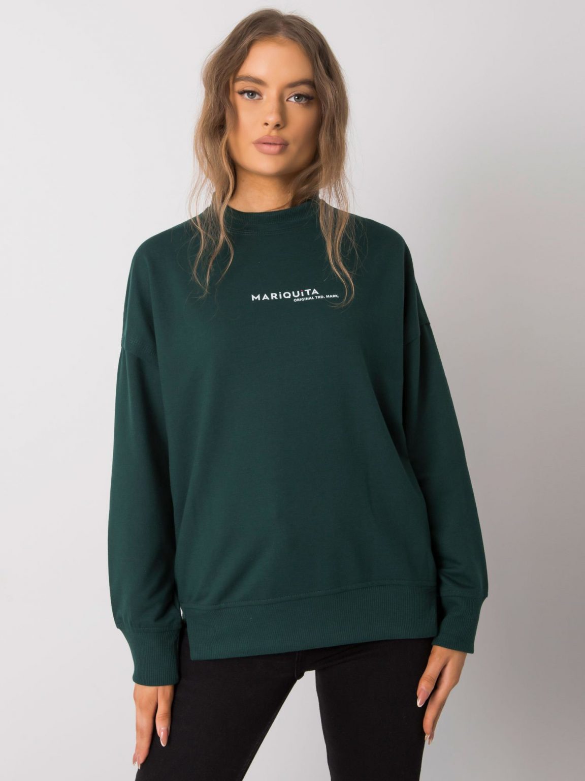 Ciemnozielona bluza z printem Carissa