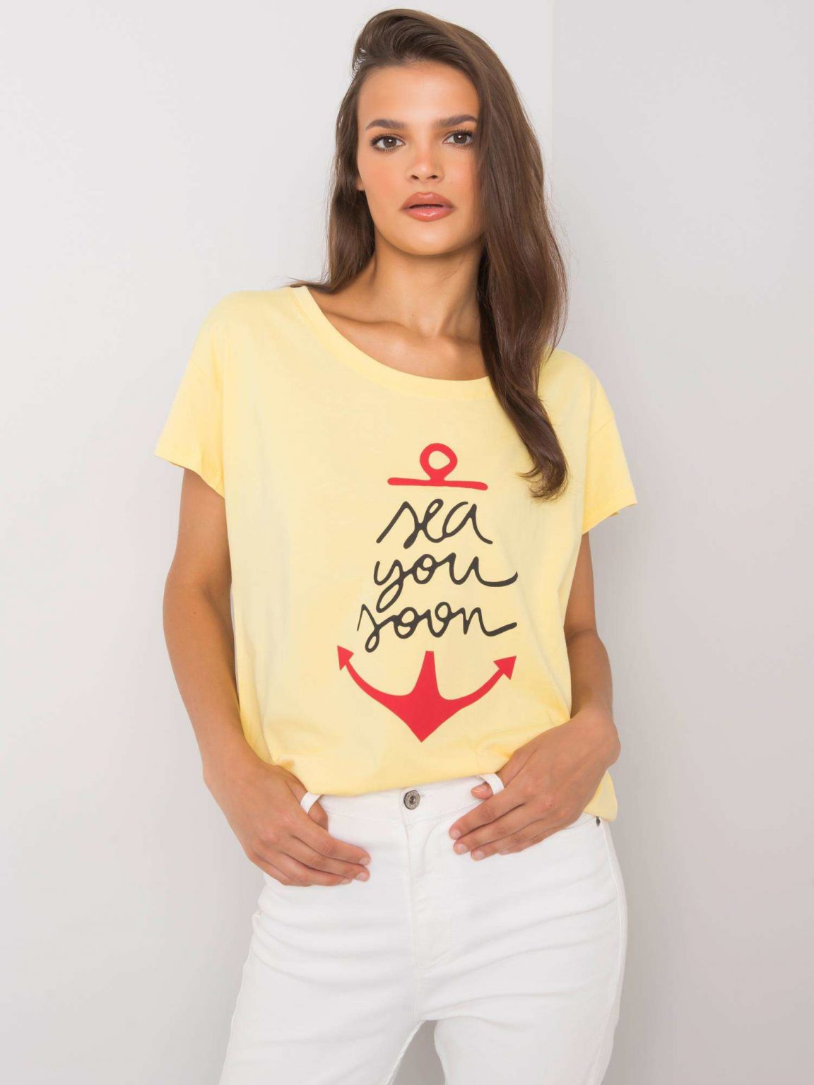 Żółty t-shirt z nadrukiem Silva