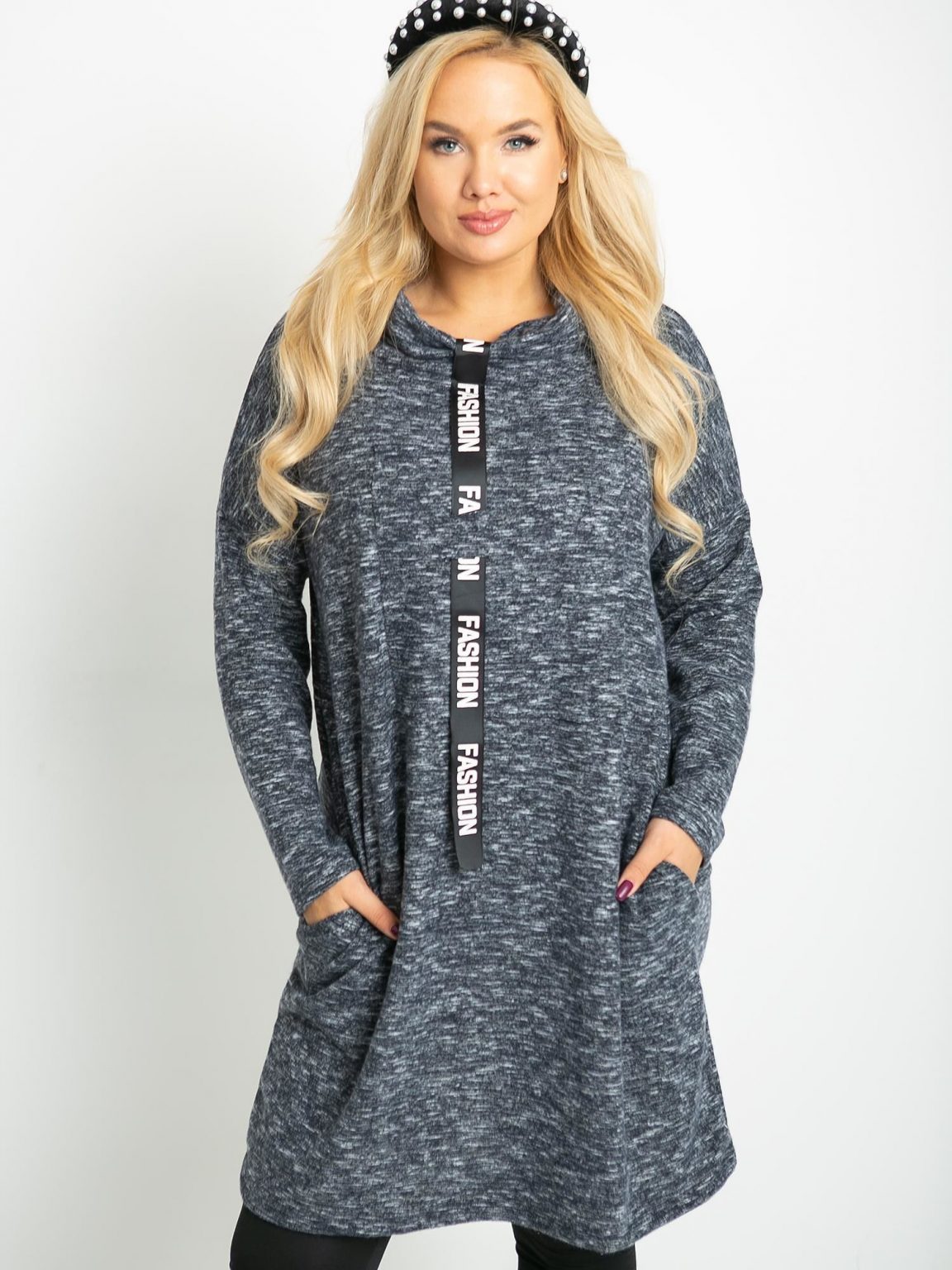 Granatowa tunika plus size Fairy