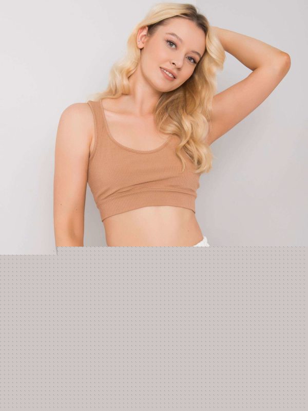 Camelowy crop top Lily RUE PARIS