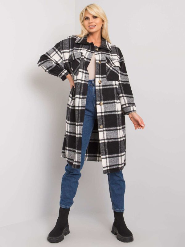 Czarno-biała flanelowa koszula w kratę Claire RUE PARIS