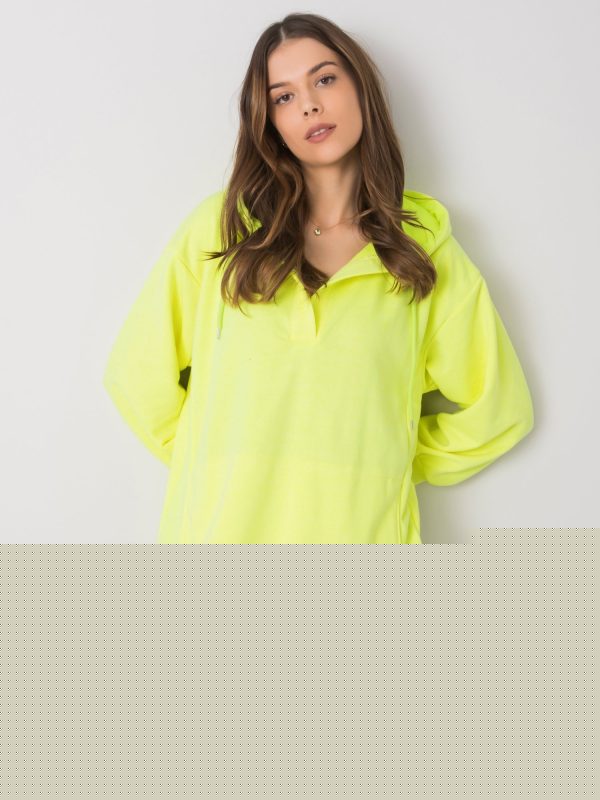 Fluo żółta bluza z kapturem Olive