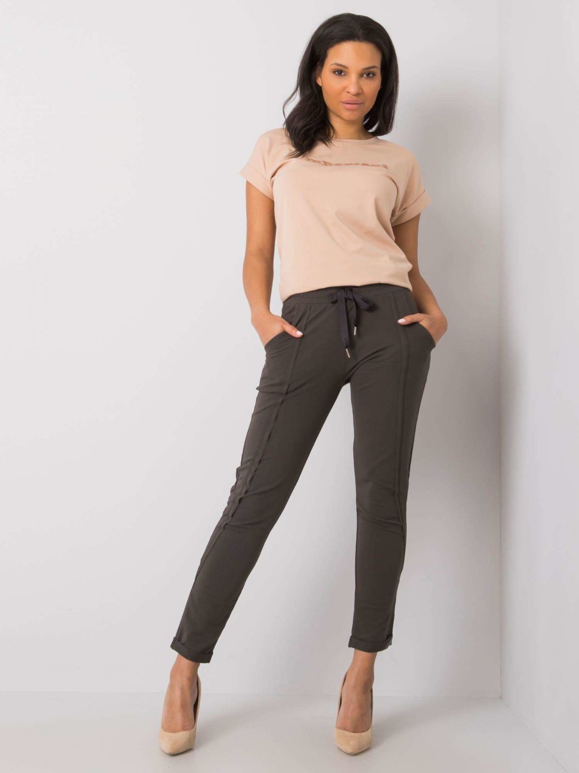 Ciemne khaki spodnie dresowe Hadley