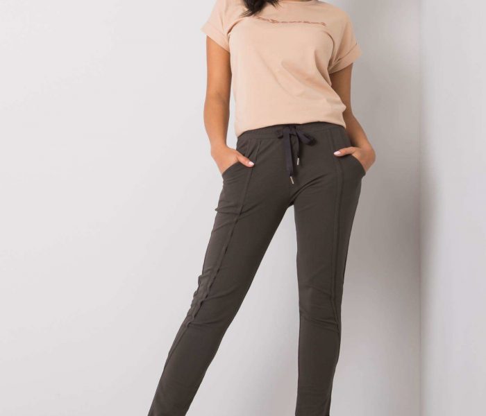 Hurtownia Ciemne khaki spodnie dresowe Hadley