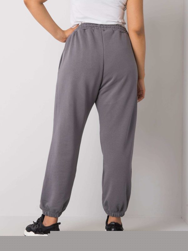 Ciemnoszare spodnie dresowe plus size basic Ainhoa