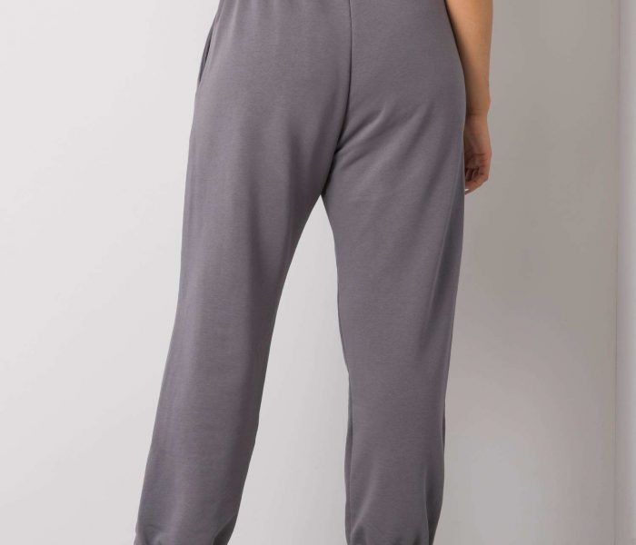 Hurtownia Ciemnoszare spodnie dresowe plus size basic Ainhoa