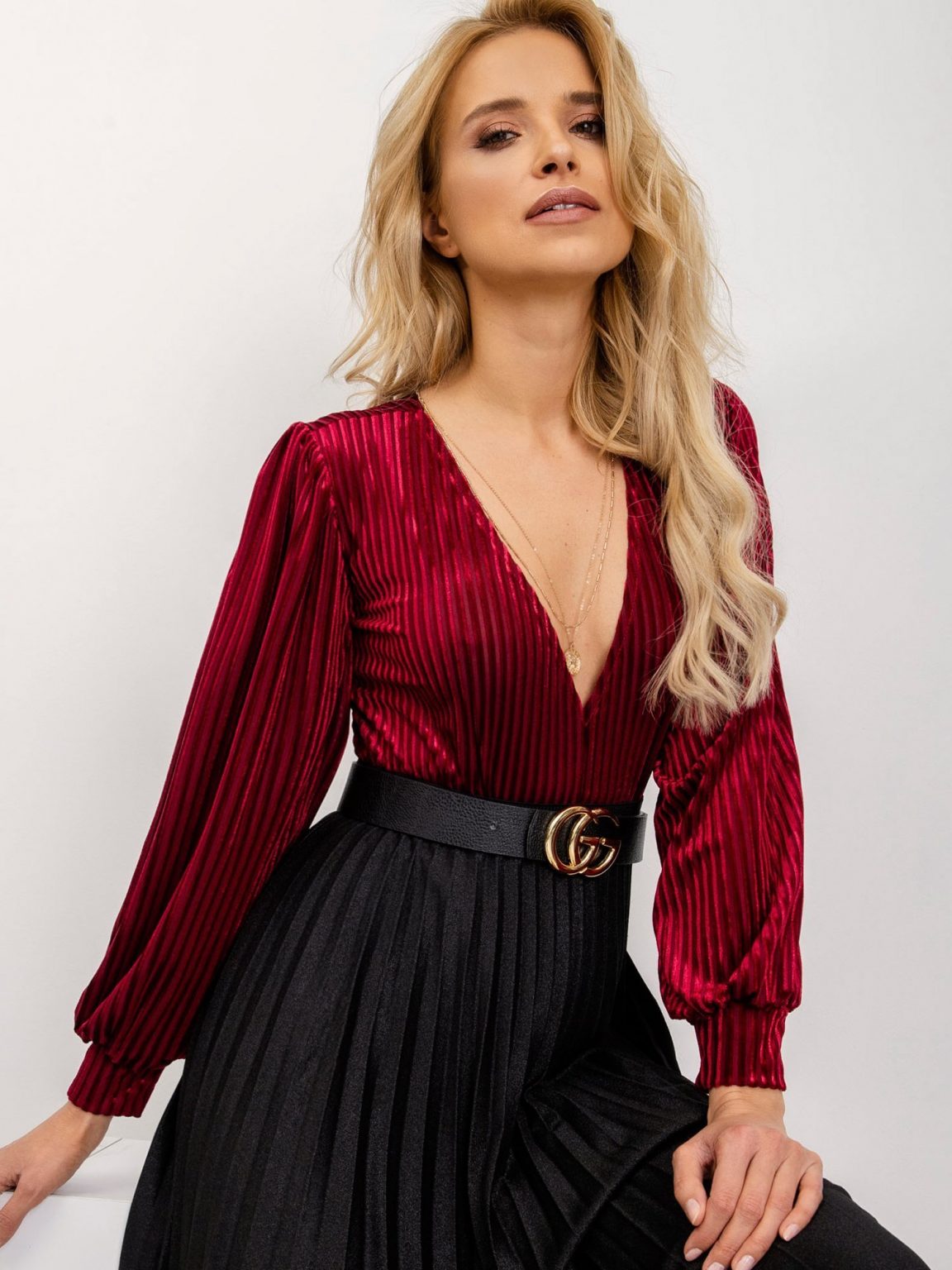 Bordowe body Charlotte